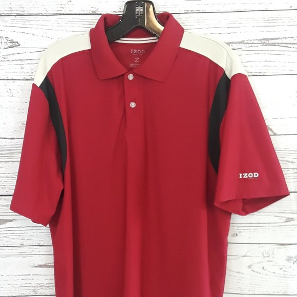 Izod Other - Izod Cool-FX Dk Red w/Cream & Black M Polo Shirt